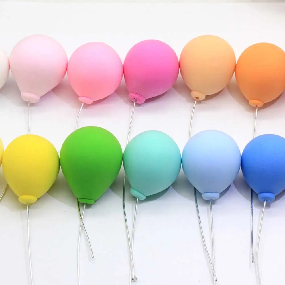 20/50Pcs Dollhouse Miniature Polymer Clay Colorful Balloons Collection Cake Topper For Wedding Party Decoration Dessert Lovely 20/50Pcs Dollhouse Miniature Polymer Clay Colorful Balloons Collection Cake Topper For Wedding Party Decoration Dessert Lovely