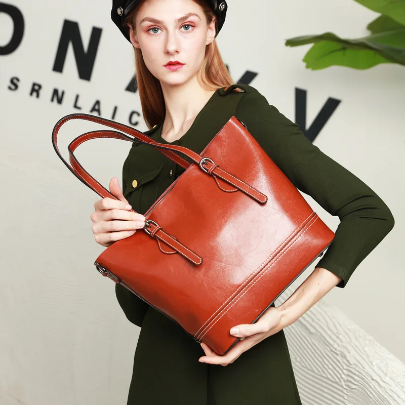 

Basket Genuine Leather Bag For Woman 2020 Famous Brand Vintage Messenger Big Luxury Handbags Women Bags Designer Shoulder Totes