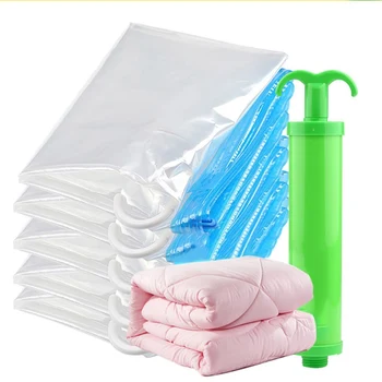 

Vacuum Bag For Clothes With Valve Transparent Border Foldable Compressed Organizer Home Quilt Storage Bag Wardrobe Organizer