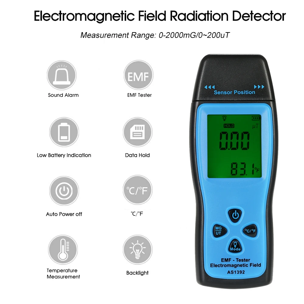 Sensor Radiation Emf Detectors Tester Field Smart Mini Tester Counter Electromagnetic Meter Lcd Digital Detector Dosimeter Electromagnetic Handheld Radiation