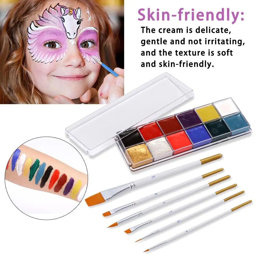 

12 Colors Face Body Art Painting Body Paint Oil Painting Tattoo Makeup Cosmetic Bodypainting For Halloween Carnival Dress Party