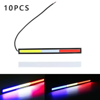 

10x Universal 17cm 12V COB Car LED Light 12V DRL Fog Daytime Driving Lamp Waterproof Bright With Adhesive Tapes Safety