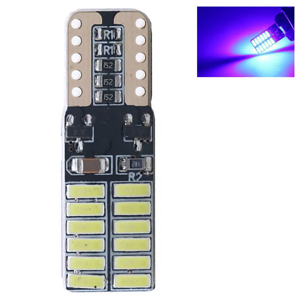 W5W T10 24SMD 4014 светодиодный автомобиля номерной знак светильник просвет, сигнализирующий фонарь стайлинга автомобилей - Испускаемый цвет: Синий