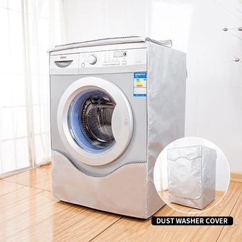 

S/M/L/XL Fully Automatic Roller Cover Washer Washing Machine Dryer Waterproof Cover Polyester Silver Dustproof Cover