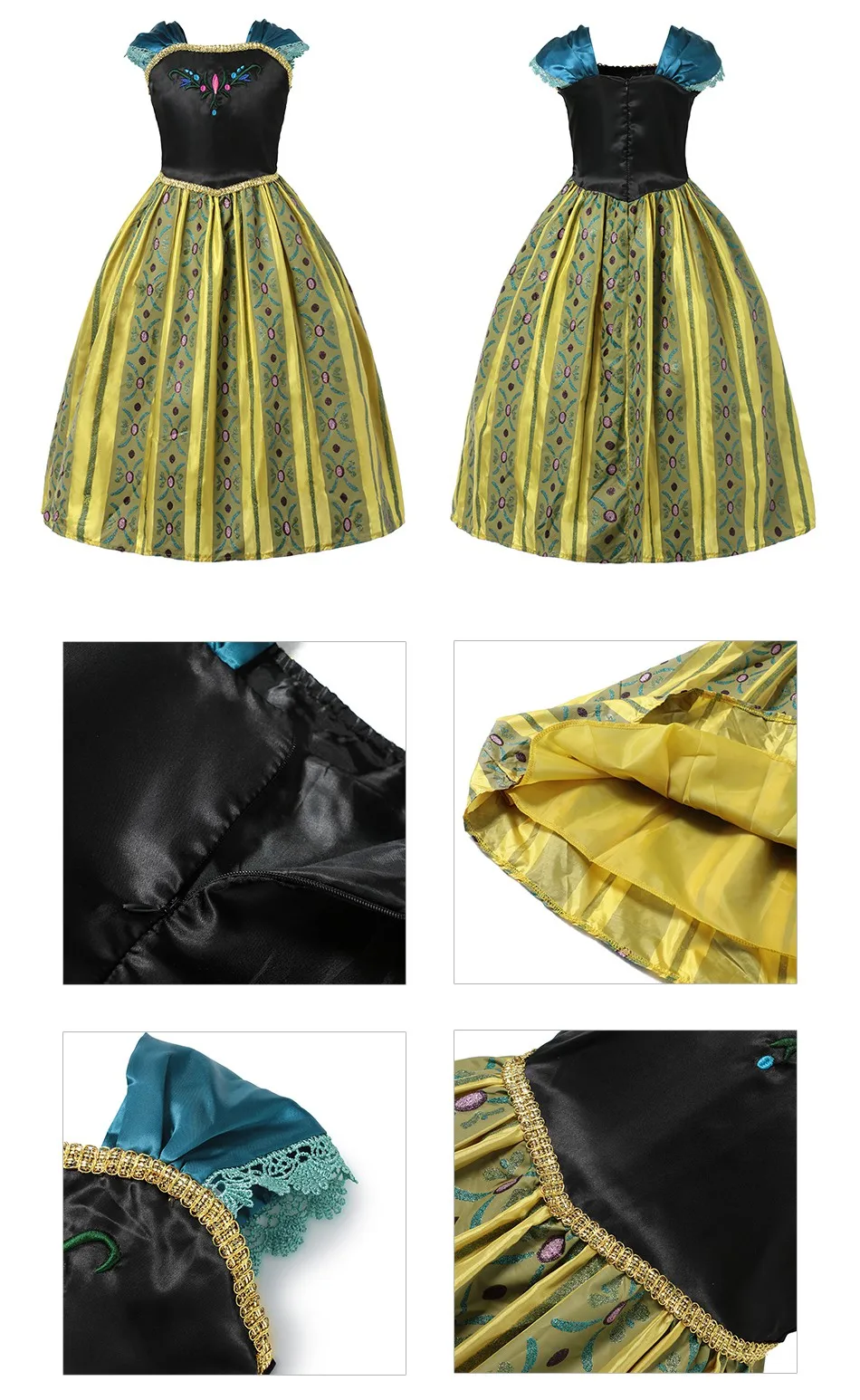 MUABABY Girl Elsa And Anna Fall Princess Coronation Dress Kids 18 H5195eab382d7419bba83e42771cba489z