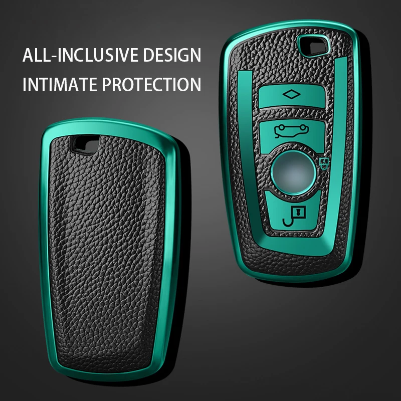 Key Protector Leather + TPU Car Key Cover Case for BMW 520 525 F30 F10 F18 118i 320i 1 3 5 7 Series X3 X4 M3 M4 M5 Accessories
