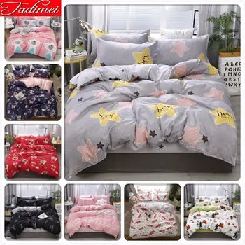 

Adult Kids Soft Cotton Bedding Set Single Twin Full Queen King Size Duvet Cover Bed Linen Bedspreads Quilt Comforter Bedcltohes