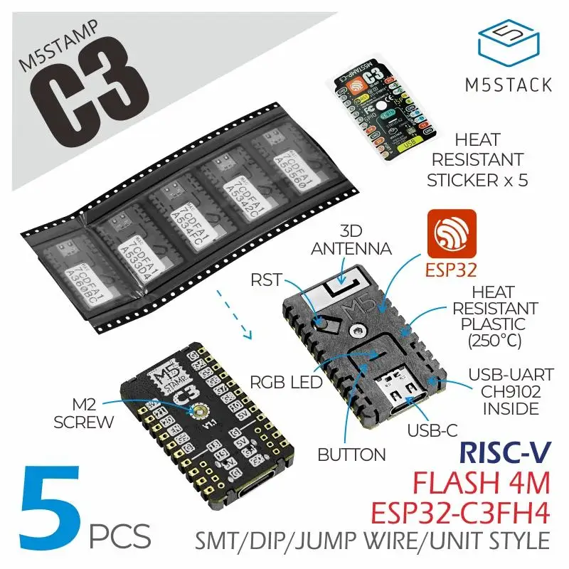 Pilha Oficial M5stamp c3 Pcs - Imagem 2
