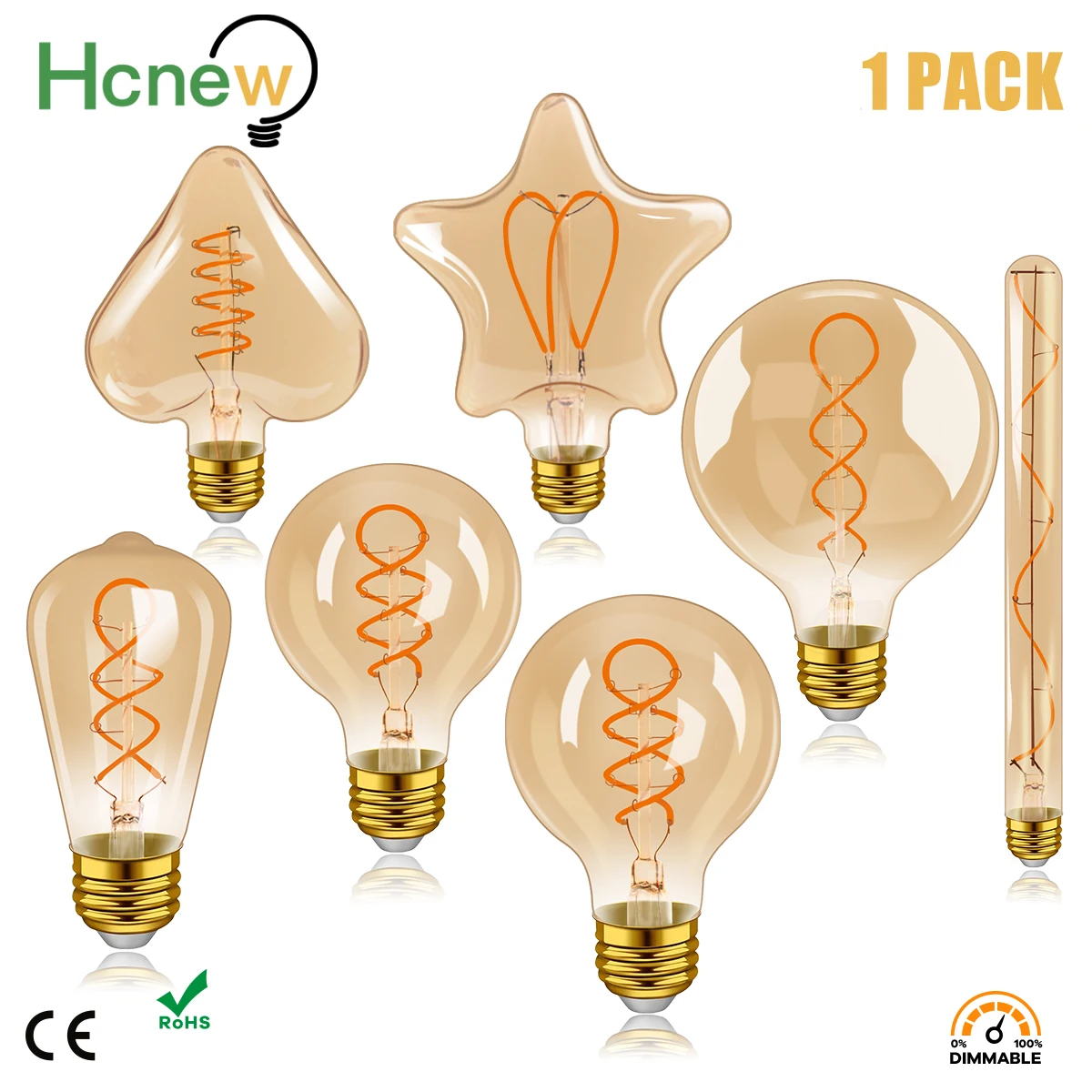 E27 Retro Spiral Light LED Filament Bulb 110V 220V ST64 G80 G95 G125 Dimmable 4W 2200K Vintage Lamps For Decorative Lighting
