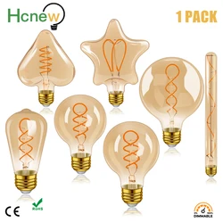 E27 Retro Spiral Light LED Filament Bulb 110V 220V ST64 G80 G95 G125 Dimmable 4W 2200K Vintage Lamps For Decorative Lighting