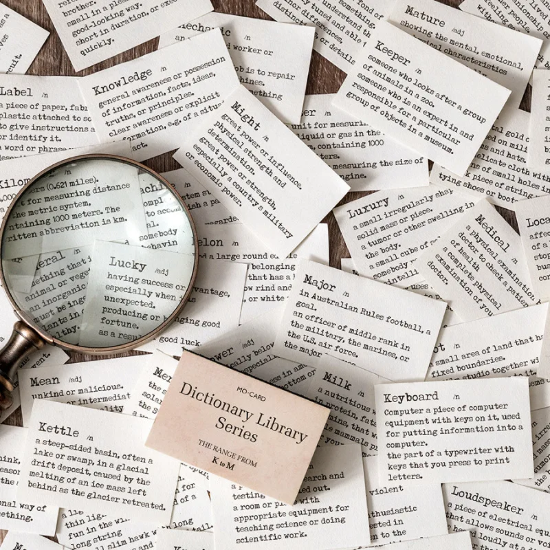 

100 Pcs Vintage Scrapbooking Diy Material Paper Pack English Words Decorative Dictionary Collection Art Craft Diary Journal