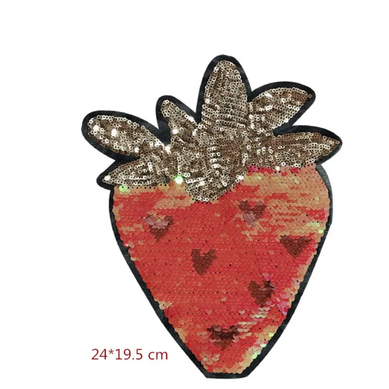 

Flip Sequins Patch Strawberry AB Surface Color - Changing Bead Patch Cloth Embroidery Clothing
