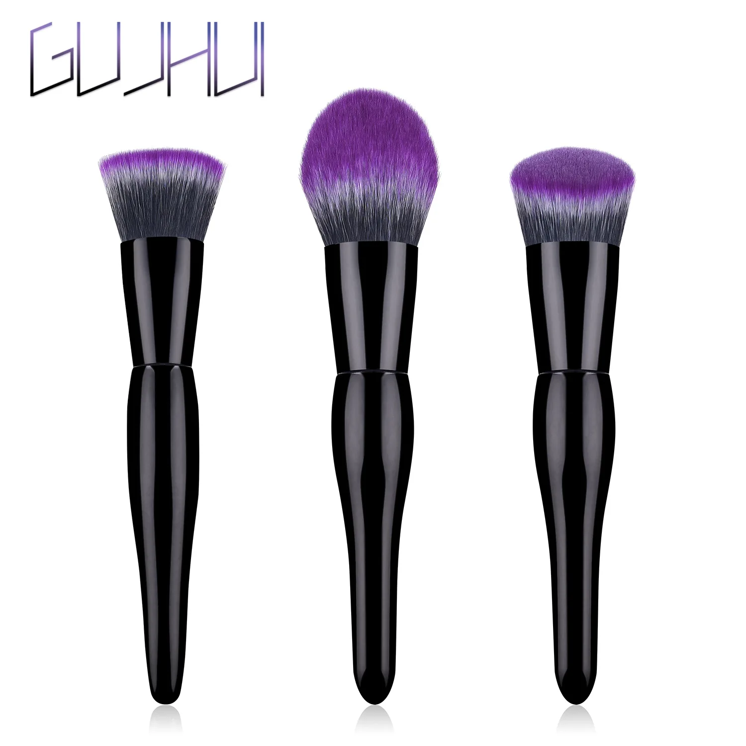 

Three Cosmetic Brushes for Pregnant Abdomen Cosmetic Tools Cosmetic Tools Purple Black Hair Foundation GUJHUI