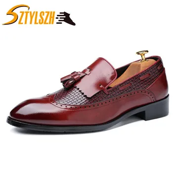 

Fashion Classic Men Business Shoes Genuine Leather Casual Shoes Men Oxfords Leather Shoes Tassel Male Black Classic Footwear
