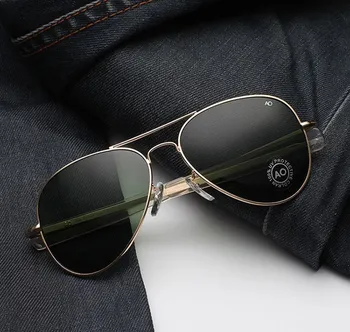 

JackJad Army Military MacArthur Aviation Style AO General Sunglasses American Lens Optical Glass Men Vintage Alloy Sun Glasses