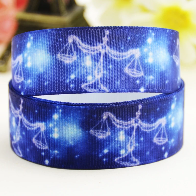 7/8'' 22mm 1&quot 25mm 1-1/2&quot 38mm 3&quot 75mm Libra Zodiac Printed grosgrain ribbon party decoration 10 Yards X-02611 | Дом и сад