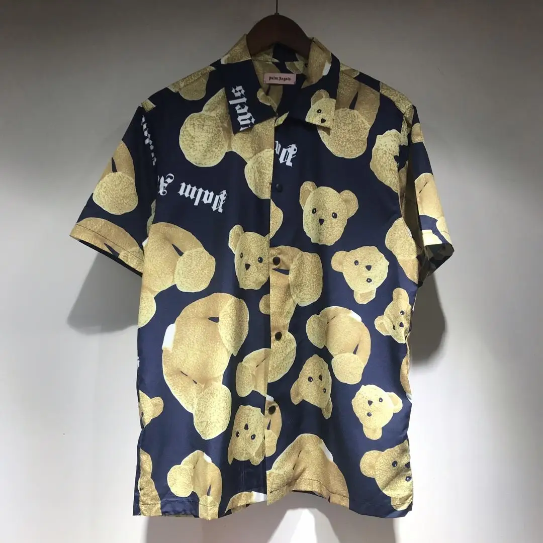 

Palm Angels T Shirt Men Women 19ss Streetwear Summer Broken bear Digital direct printing 2019ss Kanye West Palm Angels T Shirt