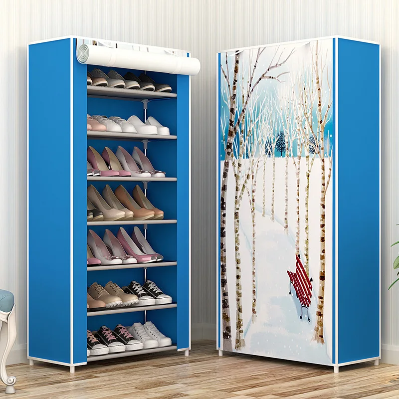

Simplicity Multi-functional Shoe Rack Multilayer Household Dustproof Creative Dormitory Iron Art Assembled Shoe Cabinet Minimali