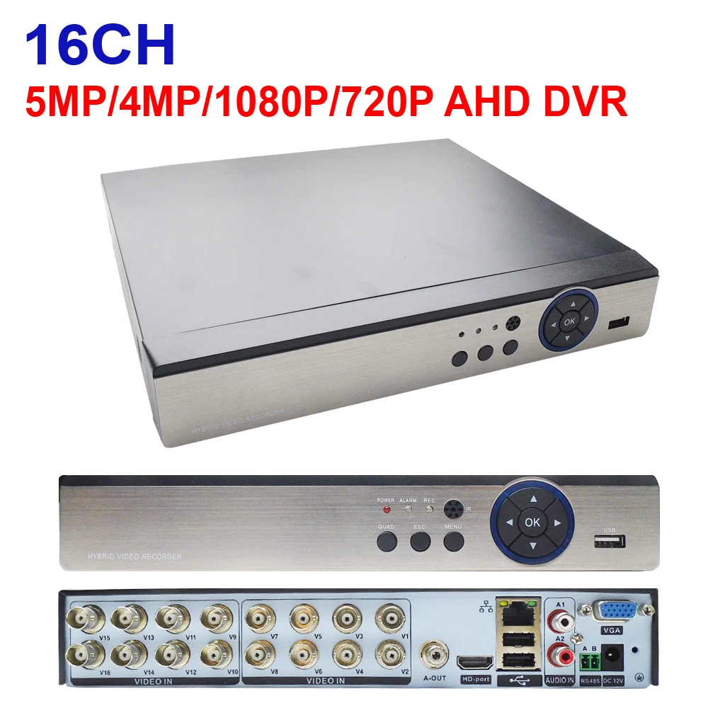 Камера видеонаблюдения JIENUO AHD DVR 16 каналов 5 МП 4 1080N 720P для аналогового CVI TVI IPC |