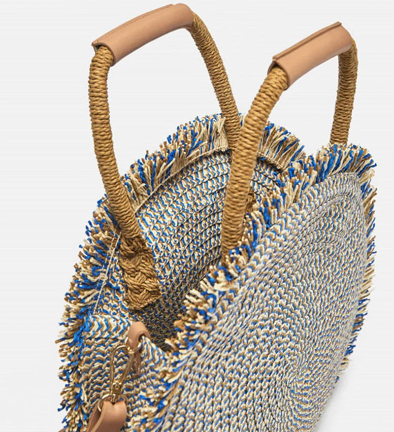 Sac à Main Rond en Paille pour Femme