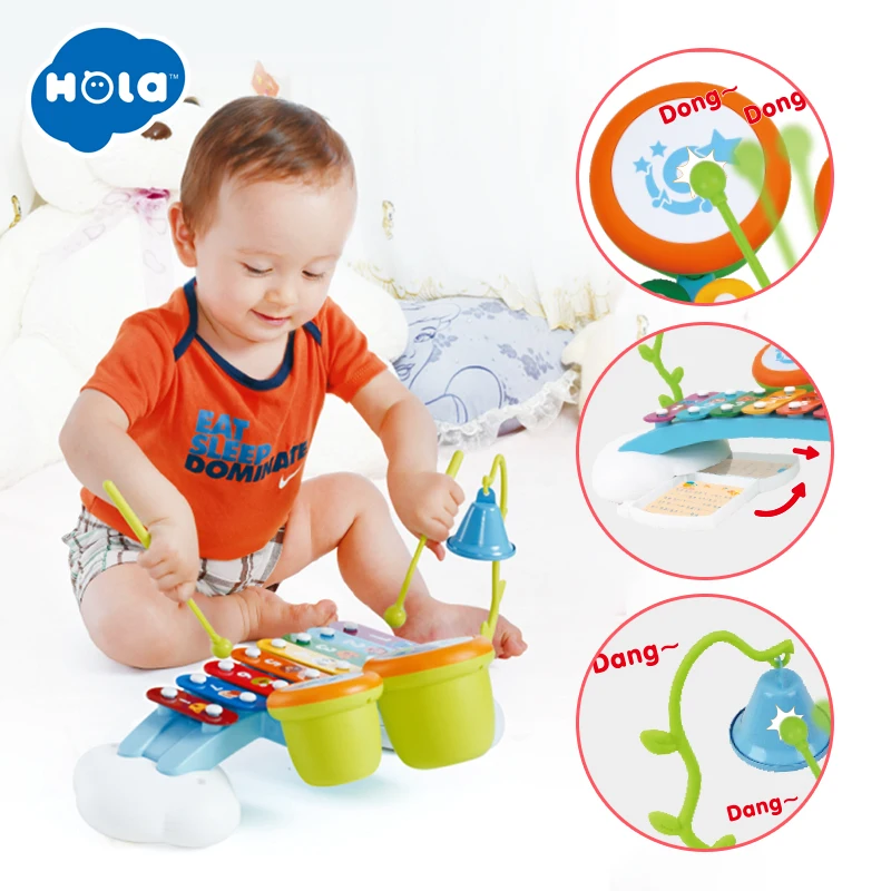 

HOLA 909 Baby Xylophone Piano Musical Drum Toys for Toddler 13-24 months Piano Keyboard Toy for Children Kids Girl Birthday Gift