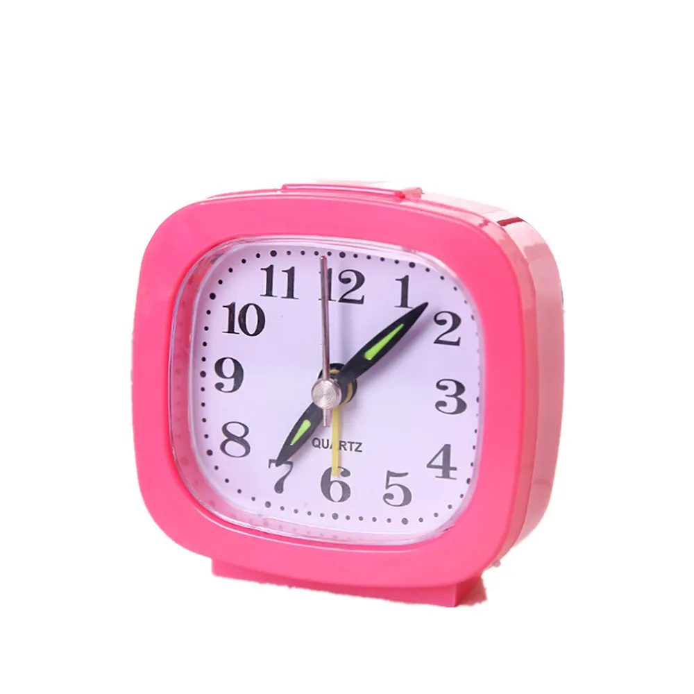 Square Small Bed Compact Travel Quartz Beep Clock Fashion rabbit bedside lamp Red batteries music kit alarm Cute Portable | Дом и сад