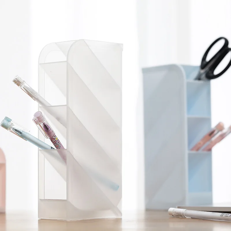 

Oblique Insertion Nordic Minimalist Transparent Pen Holder Student Desktop Multi-Function Large Capacity Pen Barrel Sorage Box