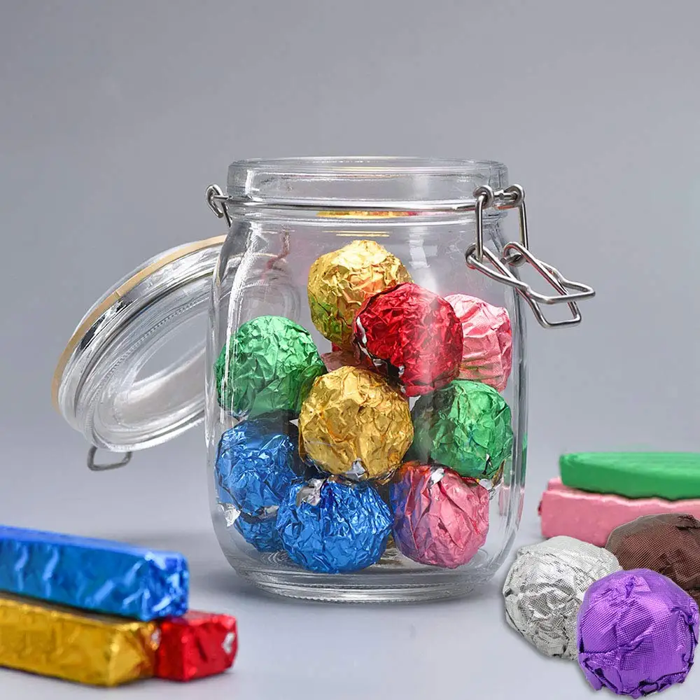 METABLE 800 Pieces 8 Colors Chocolate Candy Wrappers Aluminium Foil Packaging for DIY Candy Packaging Decoration