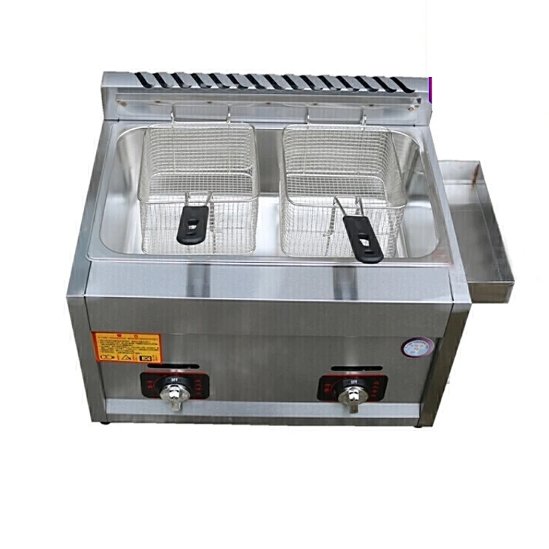 Коммерческая двухцилиндровая газовая плитка машина для жарки теста картофеля