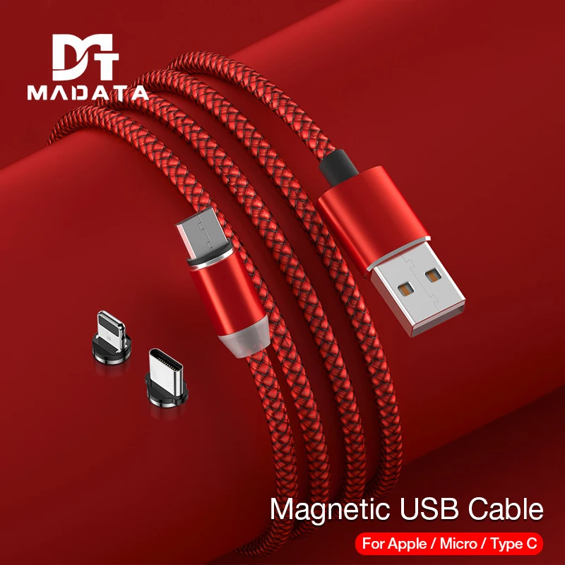

MADATA 1m Magnetic Cable LED Micro usb Type C Magnetic usb Charging Cable For iPhone X 7 8 XS Max XR Huawei Samsung xiaomi LG