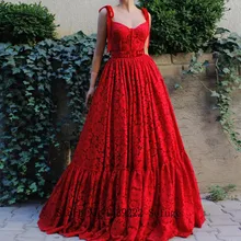 Красные элегантные кружевные вечерние платья с плиссировкой, платья для выпускного вечера, платья для праздников, платья для вечеринки размера плюс