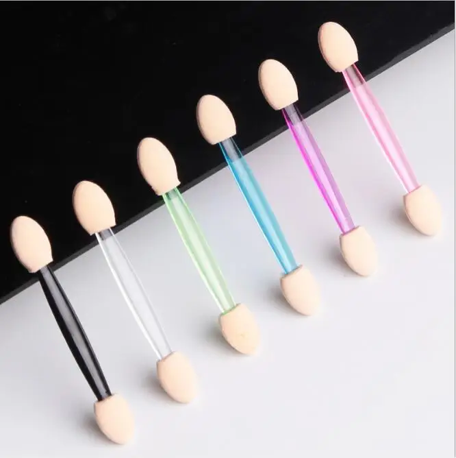 

200pcs/lot Multi 6.5CM Double-Headed Eye Shadow Stick Latex Cotton Disposable Eye Brush Eyeshadow Applicator Makeup Tool HA2389