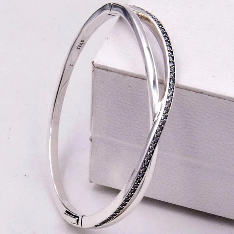 Звездный Галактический переплетенный с кубическим цирконием браслет подходит бусины из стерлингового серебра 925 Шарм браслет Европа ювелирные изделия