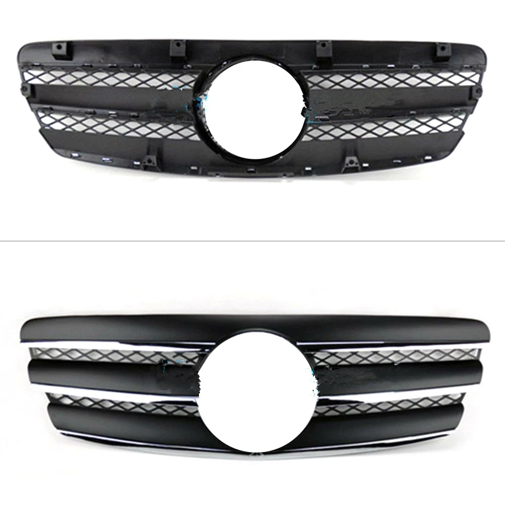 

Car Front Grill Black Chrome Upper Grille For Mercedes Benz E-CLASS W211 E320 E350 E500 2003 2004 2005 2006 ABS Black Chrome