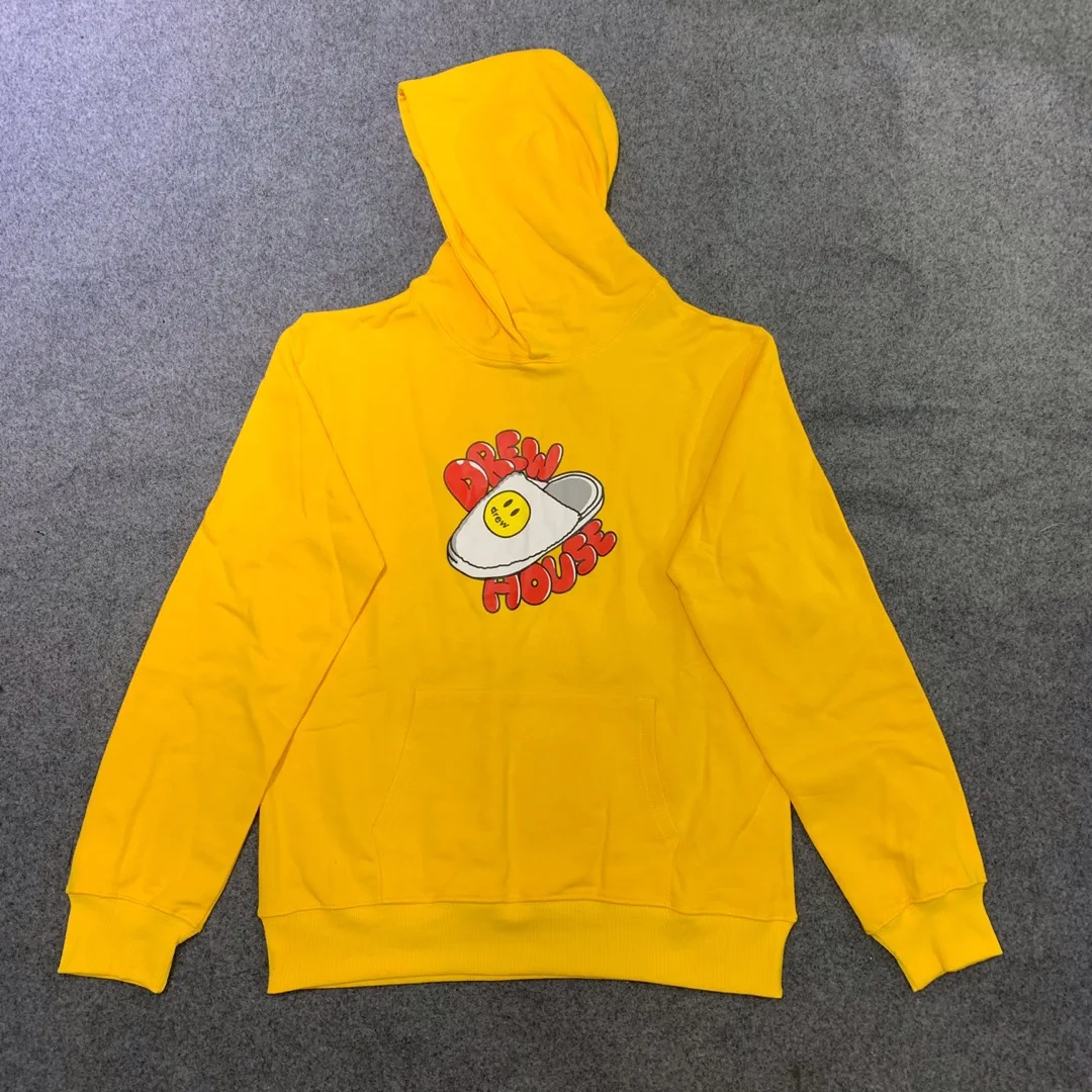 

2019 Justin Bieber The Drew House 1:1 Quality Slipper Printed Women Men Hooded Sweatshirt Hoodie Oversized Men Hoodie Pullover