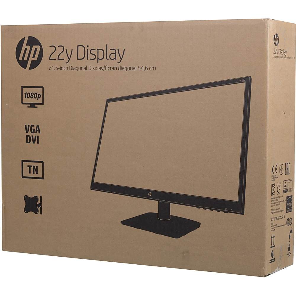 Монитор HP 21.5" Value Line 22y черный TN 16:9 DVI Mat 250cd