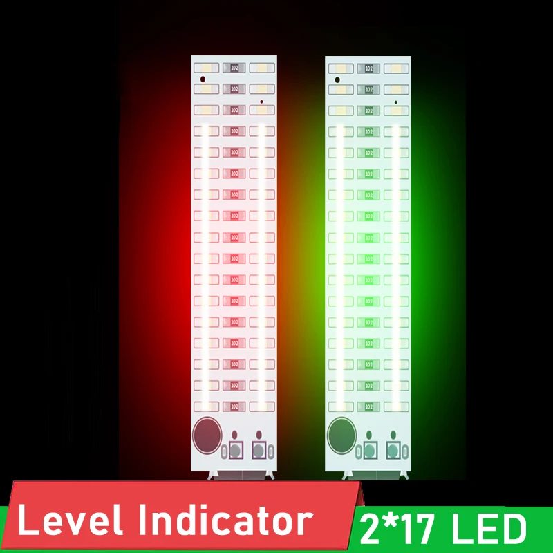 

2*17 LED USB Mini Music Spectrum Lighting Voice Sound Control Level Indicator MIC for MP3 POWER Amplifier