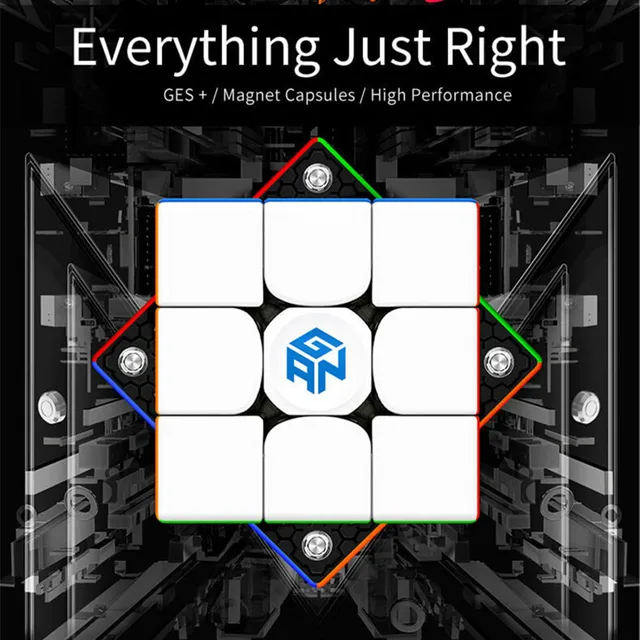 Original GAN 356M Cube Gan356 M stickerless 3x3 Speed cube Magnetic Professional Speedcube GAN356M 3x3 GAN 356 M Educational Toy 2