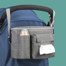 Bolsa organizadora para cochecito de bebé, soporte para botella y taza, bolsas de pañales de maternidad, accesorios para cochecito de bebé portátil