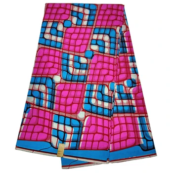 

Top Quality 100% Cotton Ankara African Wax Prints Fabric Real Dutch Wax 6yards Fashion Fabric for Party Dress