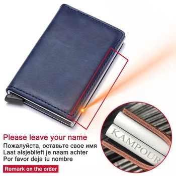 

2020 Men Women Business Credit Card Holder Minimalist Wallet Metal RFID Aluminium Carbon Leather Travel Cardholder Spain