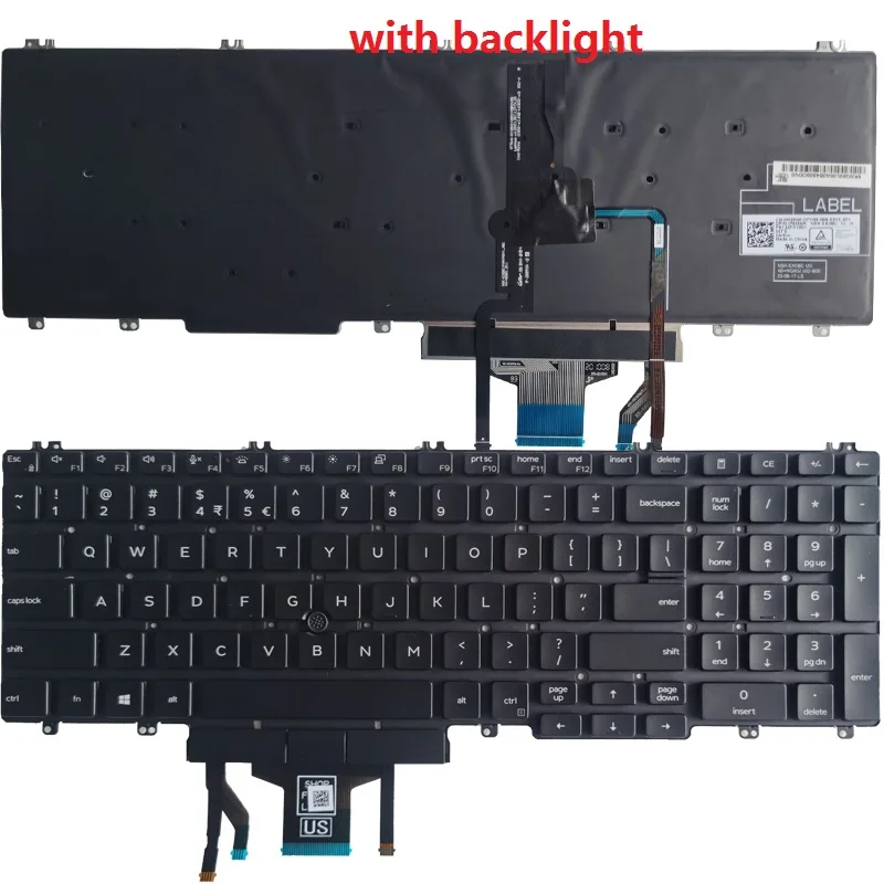 para Dell Precision 3500 3501 3540 3541 Latitude 5500 5501 5510 5511 Keyboard Eua com Apontar Stick 0m25nk Pk132fa1b01 Novo Teclado de substituição - Imagem 5