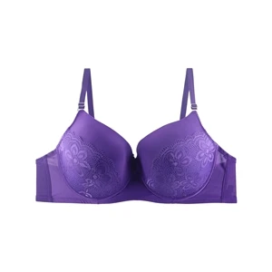 Xiushiren Plus Size Lace Sexy Push Up Bras For Women Floral Underwire Brassiere Nylon Lingerie bh 42 44 46 48 DDD F DDDD G Cup - Цвет: Purple