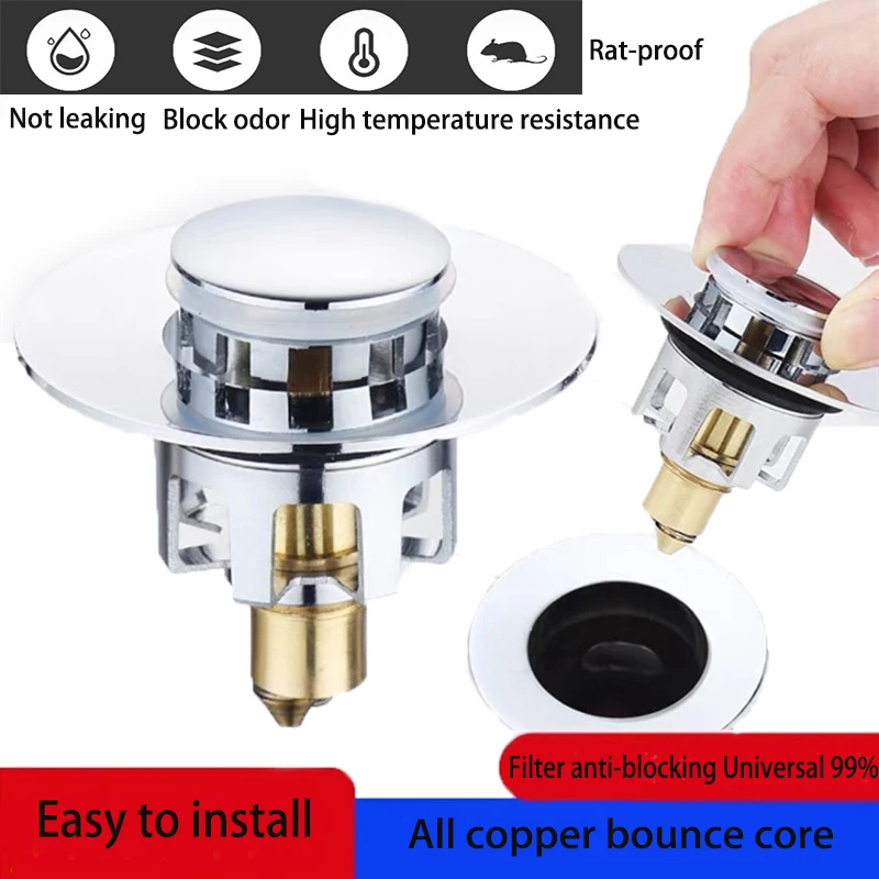 New Bathroom Sink Drain Plug Basin Pop-up Drain Filter Hair Catcher Bath Stopper Shower Sink Strainer Plug Kitchen Accessories