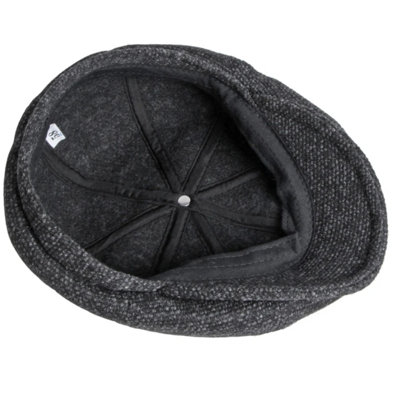 HT3747 Beret Men Women Autumn Winter Hat Octagonal  Cap New Warm Artist Painter Wool Beret Hat Male Female Flat Beret Cap 6