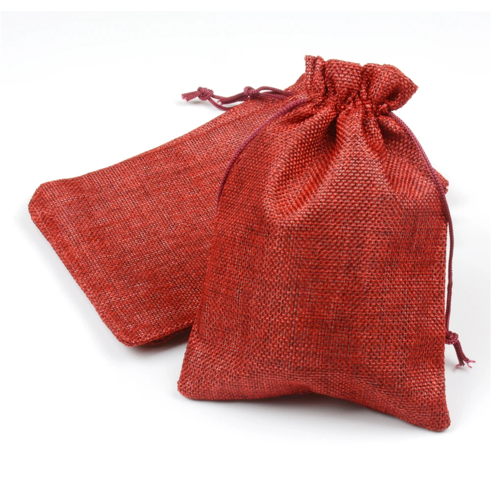 

Hessian Linen Rustic Burlap Drawstring Jute Candy Gift Christmas Herb Seed Wedding Favors Packaging Pouches Storage Gunny Bags