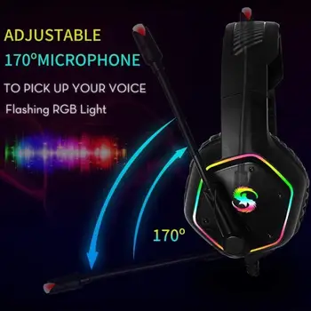 

K15 7.1 Surrounding Stereo Noise Reduction E-sport Headhone with Mic RGB Colorful Lights Gaming Handset for PC/PS4/Xbox/Switch