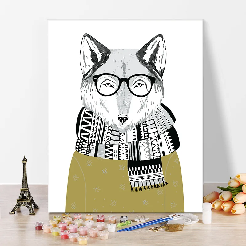 

DIY Digital Oil Painting Hand-Painted Living Room Cartoon Animation Coloring Painting Decorative Painting Mr. Fox A117