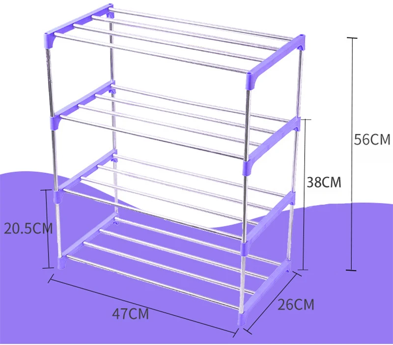Нержавеющая сталь простой многослойный стеллаж для обуви нетканые материалы легко собрать полка для хранения Органайзер аксессуары вешалка для обуви