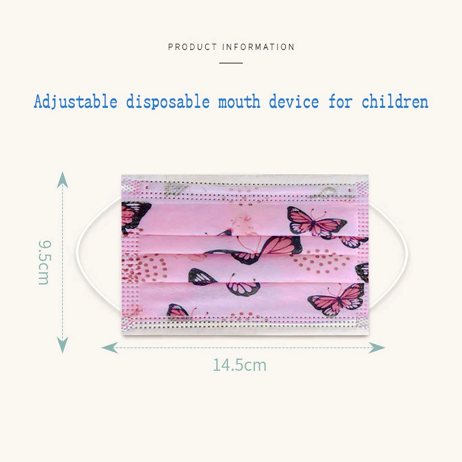 10/20/50/100pc Disposable Face Masks For Chidren Маска 3ply Pink Butterflys Pattern Facemask Masque Breathable Mask Mascarillas